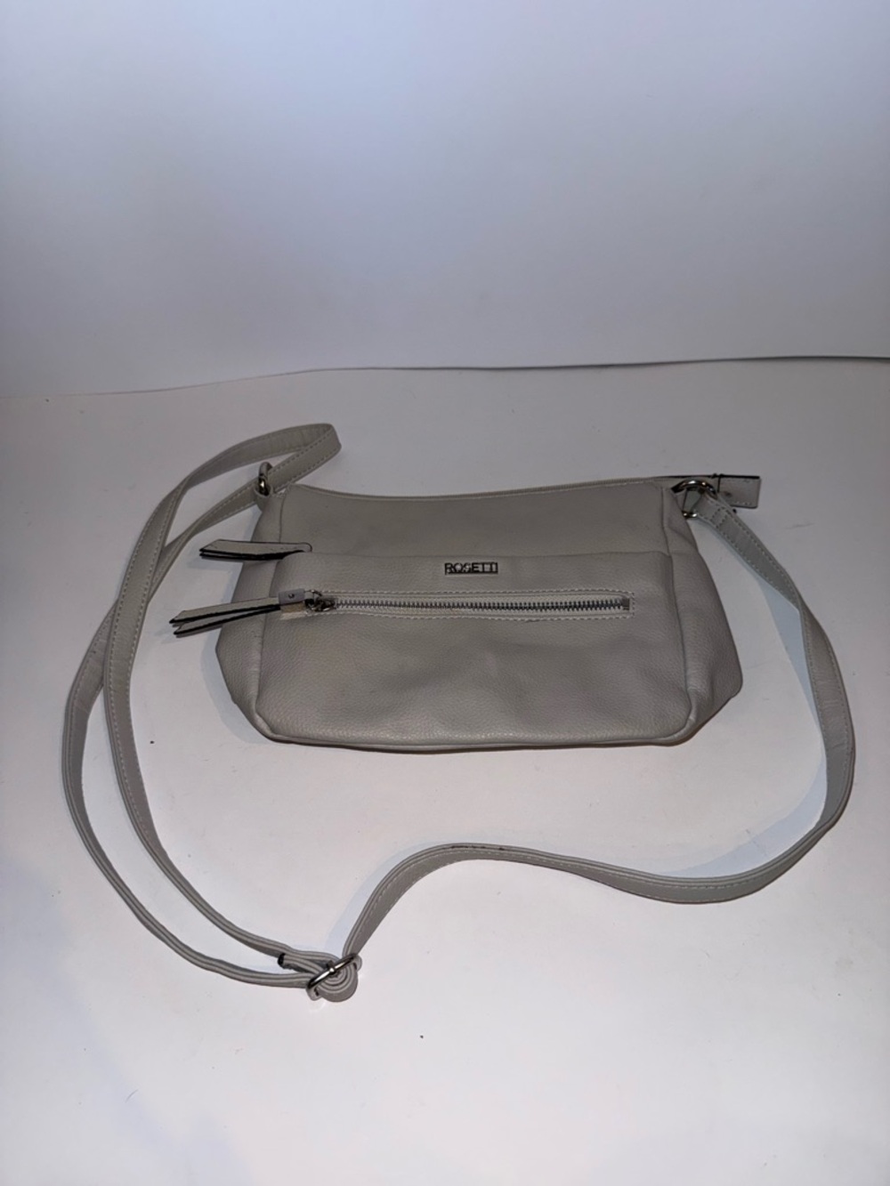 Rosetti Light Gray Pebbled Crossbody Bag